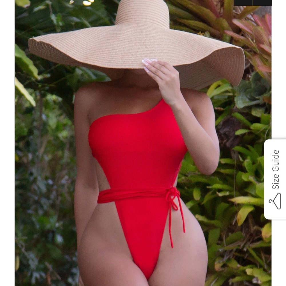 Red swimsuit one piece